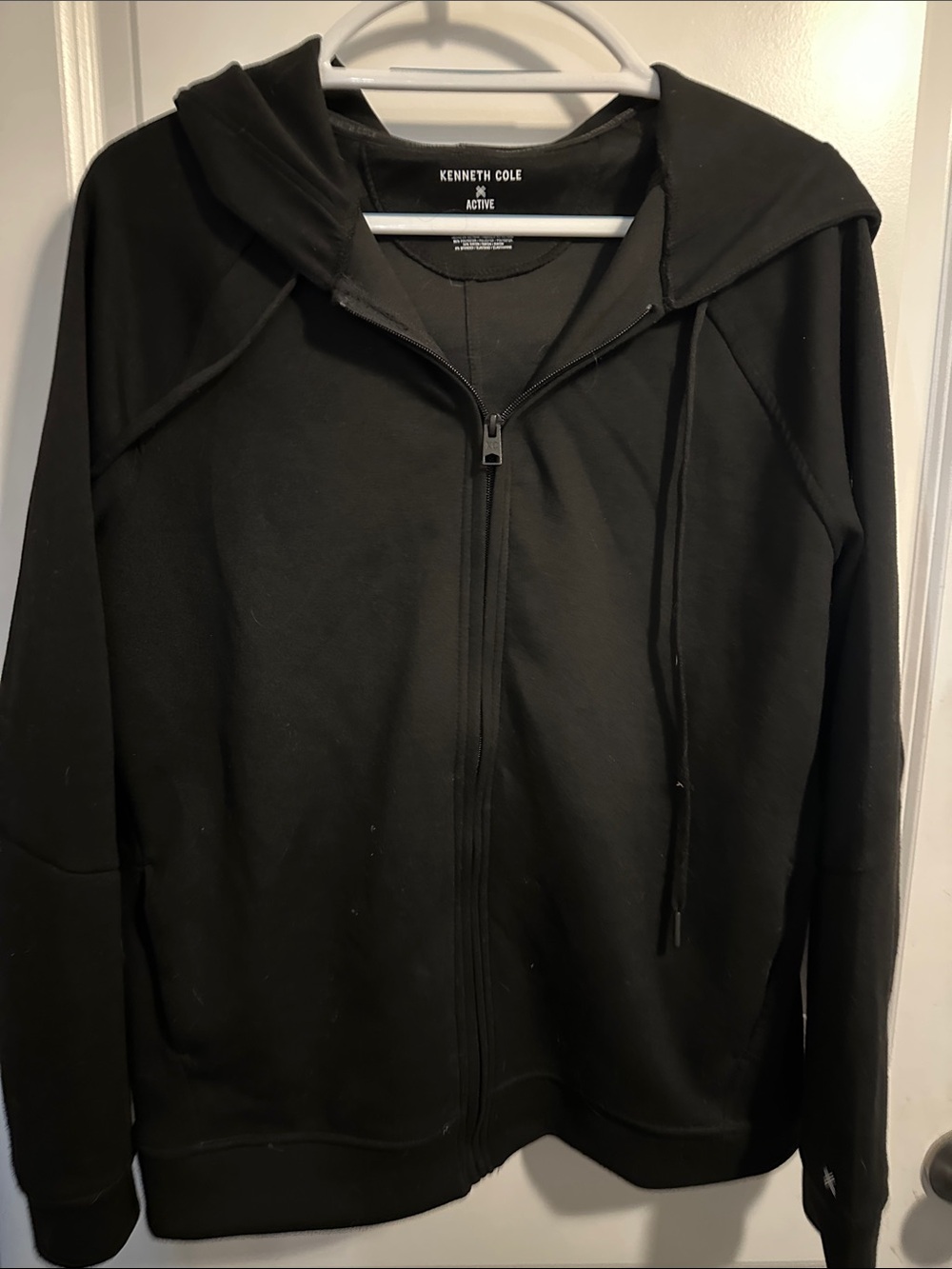 Kenneth Cole Active Women’s Black Full-Zip Hooded Performance Hoodie/ Jacket